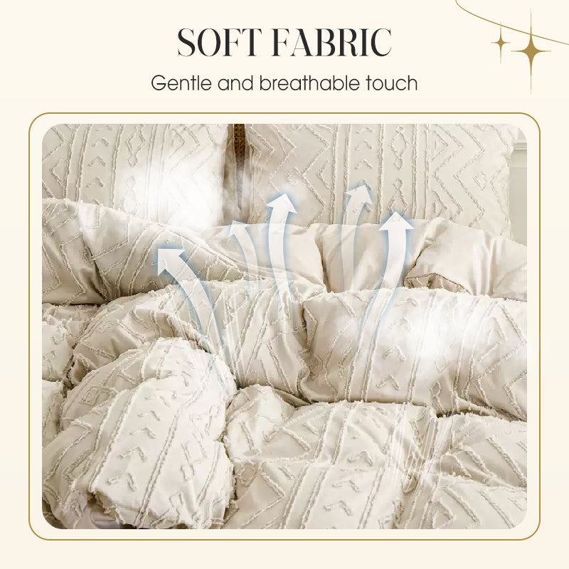 ✨3-teiliges Bettwäscheset mit Cutwork-Tufting