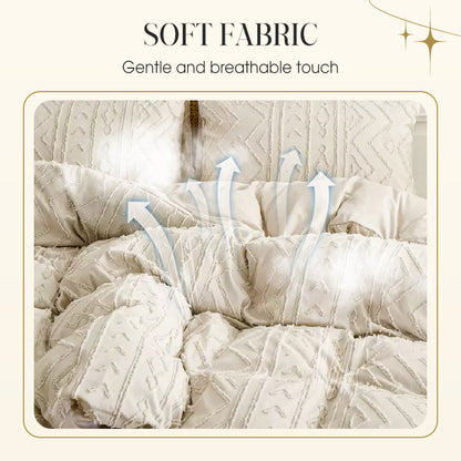 ✨3-teiliges Bettwäscheset mit Cutwork-Tufting