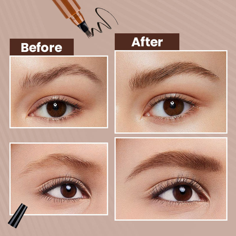🔥4-End Natural Augenbrauenstift, Schaffen Sie schnell ein elegantes Augenbrauen-Make-up🔥