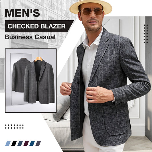 👔Herren Business Casual Karierter Blazer✈️kostenloser Versand