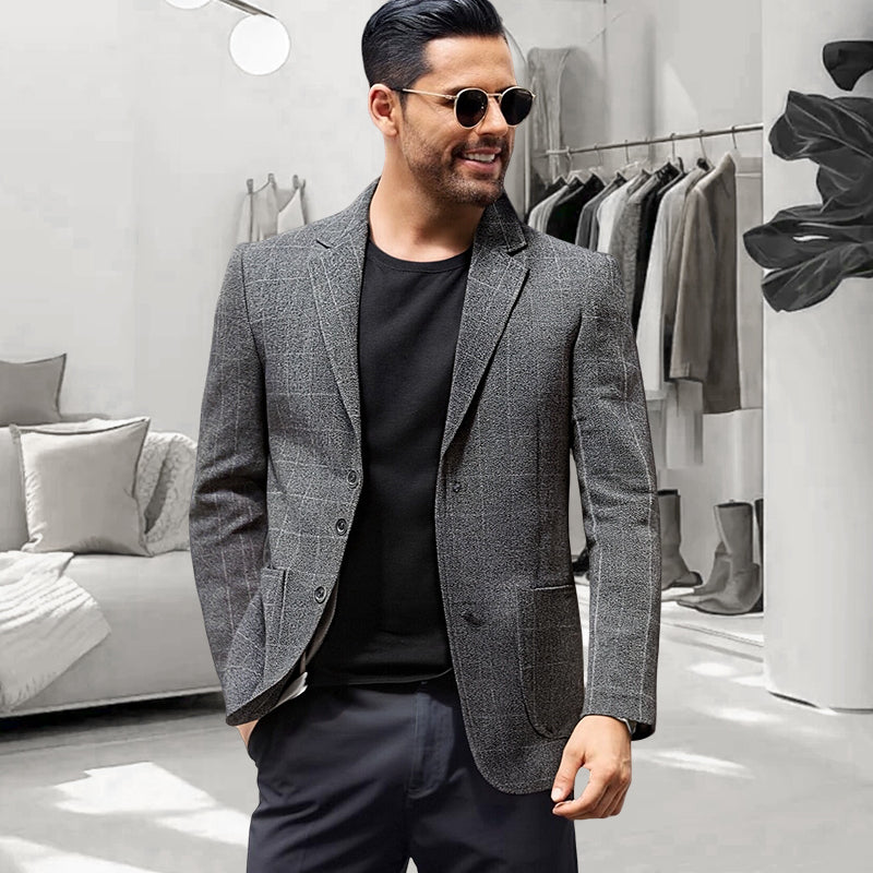 👔Herren Business Casual Karierter Blazer✈️kostenloser Versand