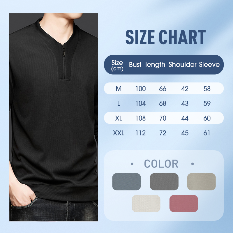 👔Herren-Pullover mit halbem Reißverschluss und Rundhalsausschnitt✨
