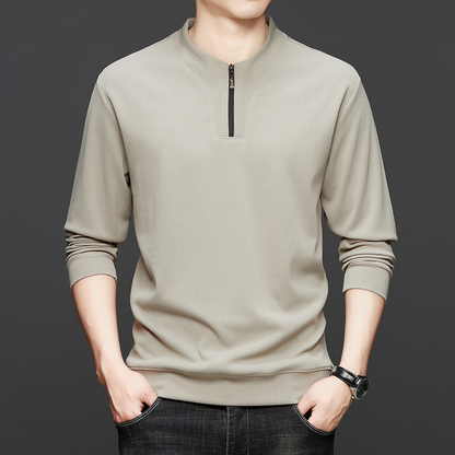 👔Herren-Pullover mit halbem Reißverschluss und Rundhalsausschnitt✨