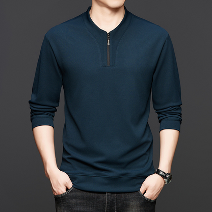 👔Herren-Pullover mit halbem Reißverschluss und Rundhalsausschnitt✨