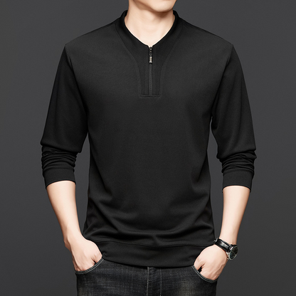 👔Herren-Pullover mit halbem Reißverschluss und Rundhalsausschnitt✨