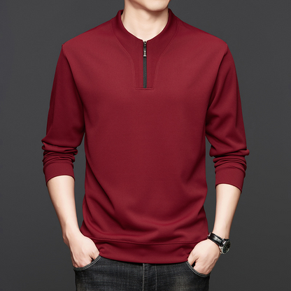 👔Herren-Pullover mit halbem Reißverschluss und Rundhalsausschnitt✨