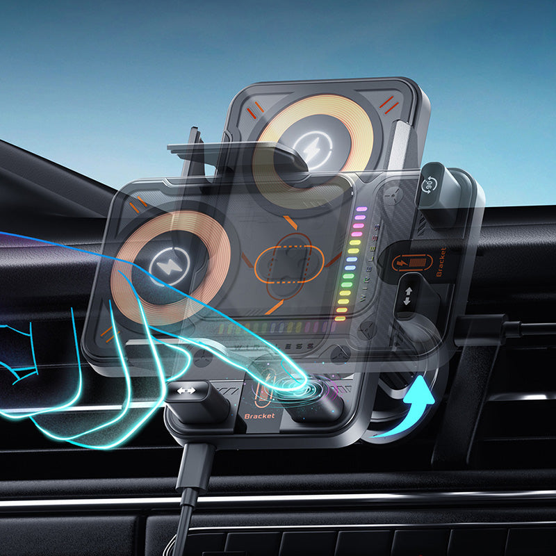 🔥HEISSER VERKAUF 50 % RABATT🎁⚡Über 50.000 verkauft! 📱Intelligente 2-in-1 Auto-Drehbare Handyhalterung & Kabelloses Ladegerät⚡