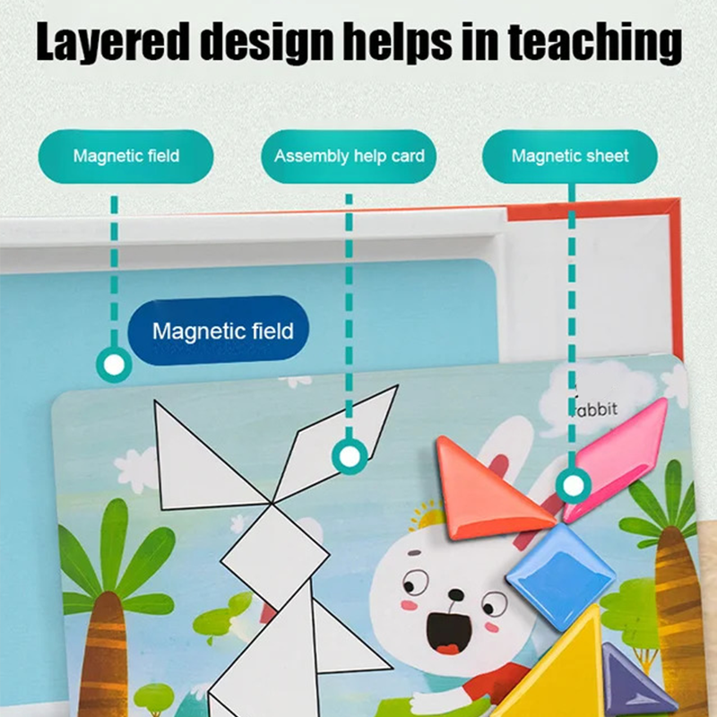 🎁Das perfekte Geschenk🌟Magnetisches Tangram-Puzzle-Set für Kinder