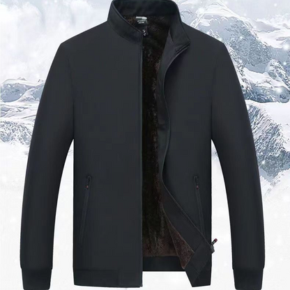 ❄️Einfarbige, warme Herrenjacke mit Reißverschluss –💪Knitterfrei, wind-, regen- und schneefest!