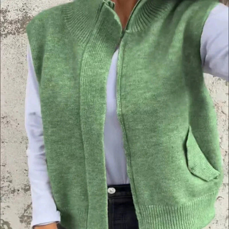 🔥Warmes modisches Damen-Strickweste mit Reißverschluss