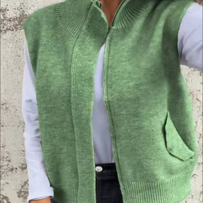 🔥Warmes modisches Damen-Strickweste mit Reißverschluss