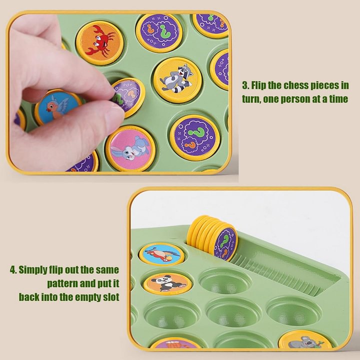 🔥HEISSER VERKAUF 50 % RABATT🔥Kinder-Flip-Schachspiel für 2 Spieler mit Tiermotiven