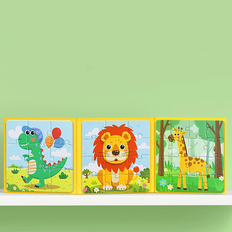 🎁Heißer Verkauf 50 % Rabatt⏳Magnetisches Puzzle-Buch für Kinder（Zoo + Gängige Tiere + Fahrzeuge ）