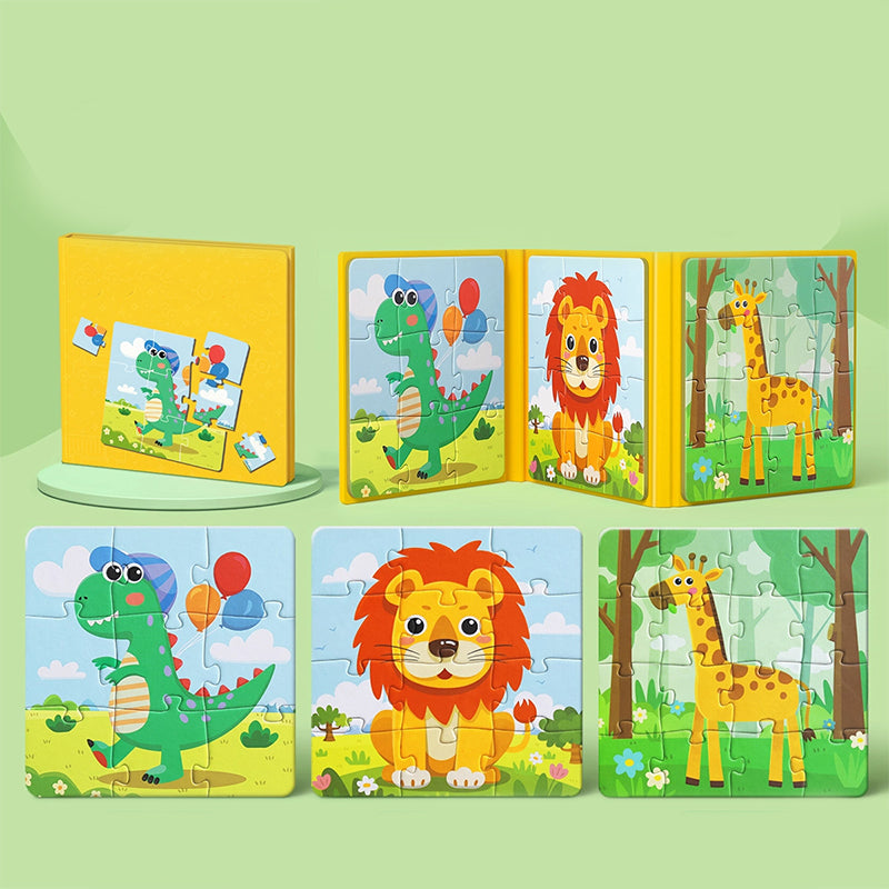 🎁Heißer Verkauf 50 % Rabatt⏳Magnetisches Puzzle-Buch für Kinder（Zoo + Gängige Tiere + Fahrzeuge ）