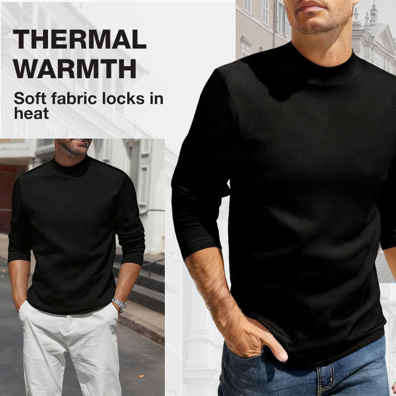 👔 Antibakterielles, einfarbiges Thermoshirt mit langen Ärmeln für Herren✨