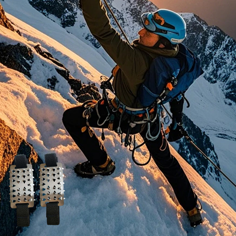 26-zähnige Eiskrallen für rutschfeste Überschuhspikes Bergsteigen, Schnee und Schlamm Rutschfeste Platten aus Edelstahl Schneekrallen aus Manganstahl