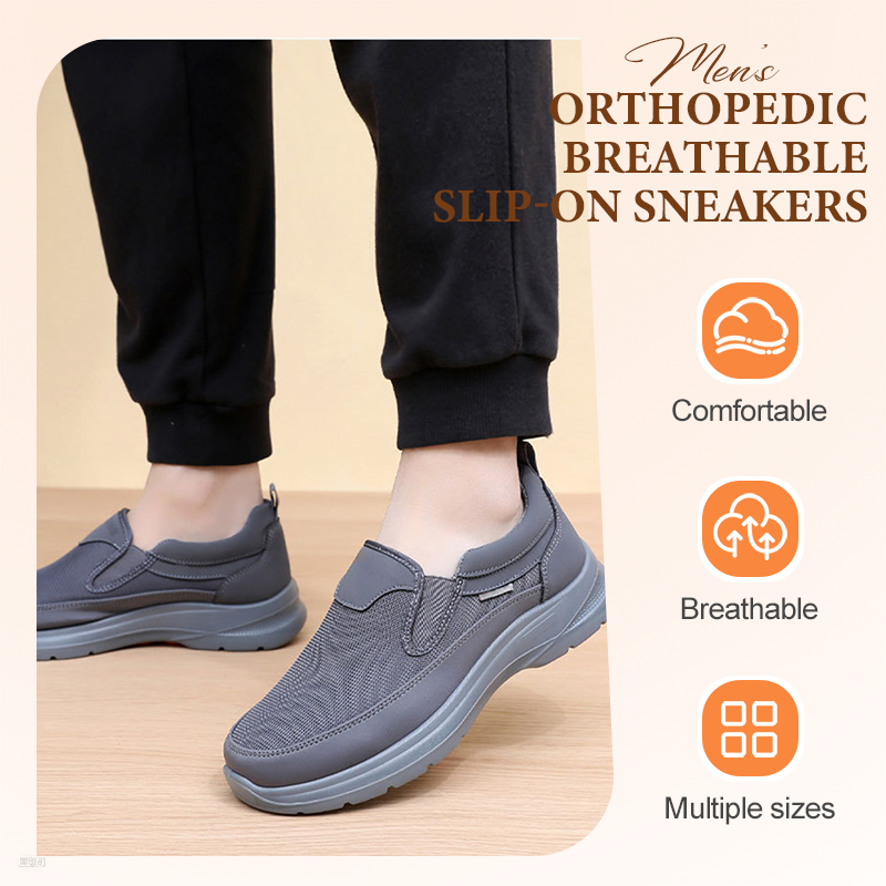 👟50% RABATT JETZT! ✨ Herren Atmungsaktive Slipper-Sneakers - Fußgewölbe Unterstützung mit Memory-Schaum Einlegesohlen für Ganzägigen Komfort 🏃‍♂️💨