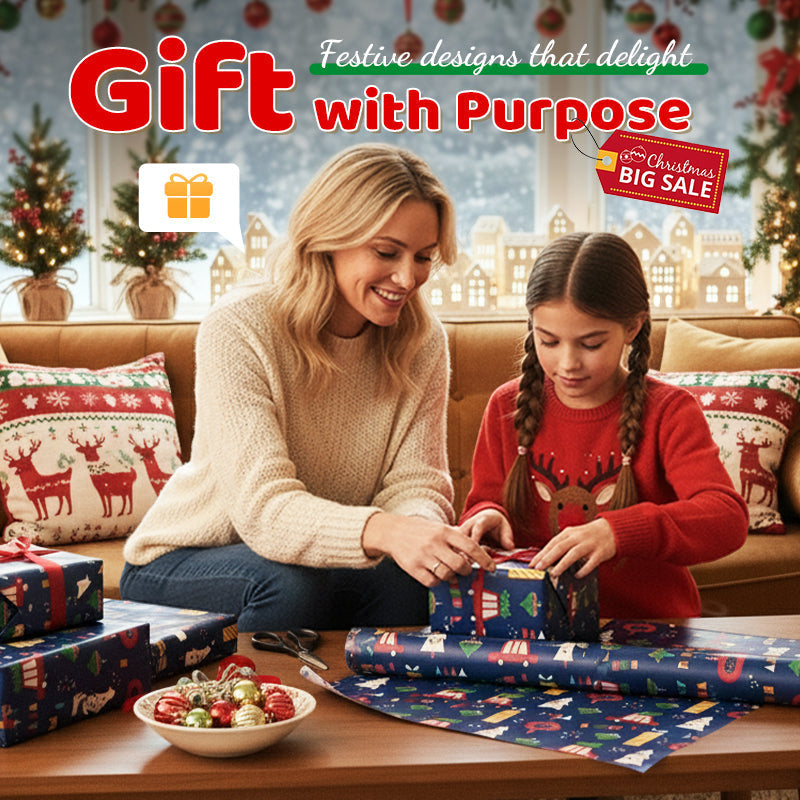 🎄Weihnachtsverkauf🎁70 x 50 cm großer Weihnachtsgeschenkpapierbogen