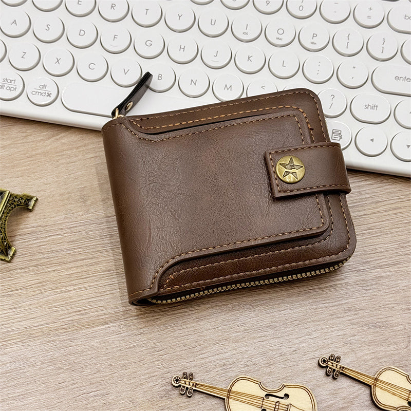 📢 60% RABATT! 🎅 Vintage-Geldbörse für Herren mit Reißverschluss – Echtleder, RFID-Schutz & Stilvolle Alltagstauglichkeit 👝✨📦