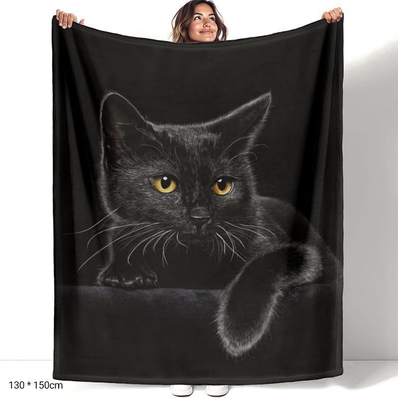 ⏳LETZTER TAG DES AUSVERKAUFS 50 % RABATT!⏰🐱Schwarze Katze – Gemütliche Decke für jede Jahreszeit
