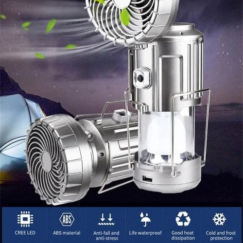 🔈 50% RABATT! 🌞 Tragbarer Dehnbarer Solar-Ventilator + Notleuchte – Aufladbar, 360° Drehung & Perfekt für Outdoor/Camping 🔋🌀📦