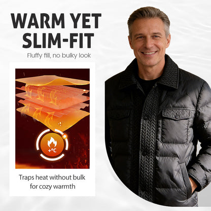 🔥Nur für kurze Zeit 50 % Rabatt✨ Vintage-Chic warmer Mantel mit Revers und Wattierung für Herren