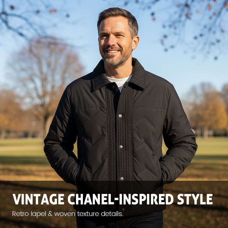 🔥Nur für kurze Zeit 50 % Rabatt✨ Vintage-Chic warmer Mantel mit Revers und Wattierung für Herren