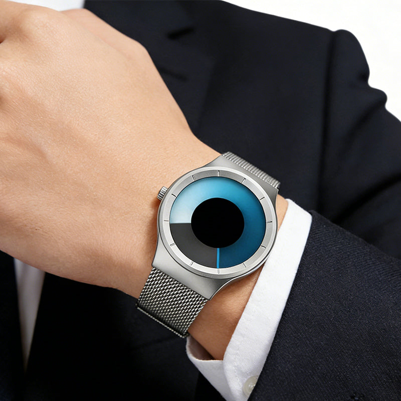✨🎅Weihnachtsangebote – Nur für kurze Zeit!⏰Futuristische, minimalistische Herrenuhr mit kreativem Drehscheiben-Zifferblatt