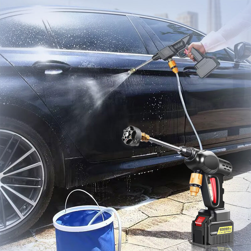 ⌛2026 Heißer Verkauf 50% Rabatt🔥Akku Hochdruckreiniger 45bar/653PSI mit 2X3000mAh Akku, 180° verstellbare Düse und 5M Schlauch für Auto und Blumenbewässerung