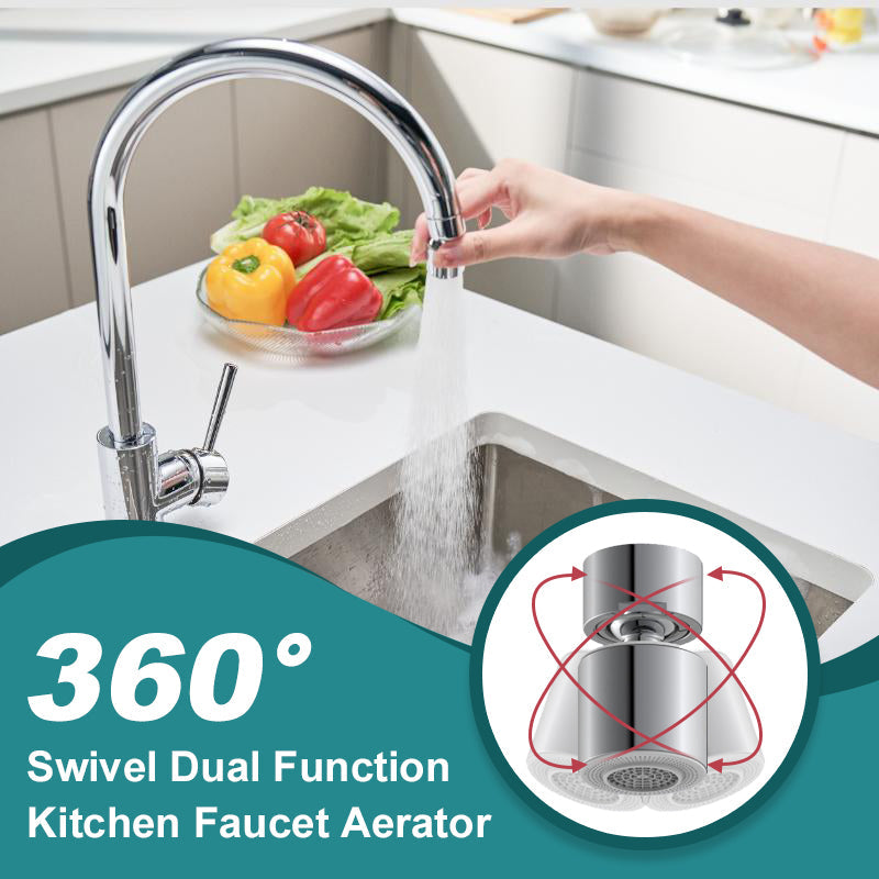 ⏳Nur für kurze Zeit 50 % Rabatt⏰360° drehbarer Doppelfunktions-Luftsprudler für Küchenarmaturen