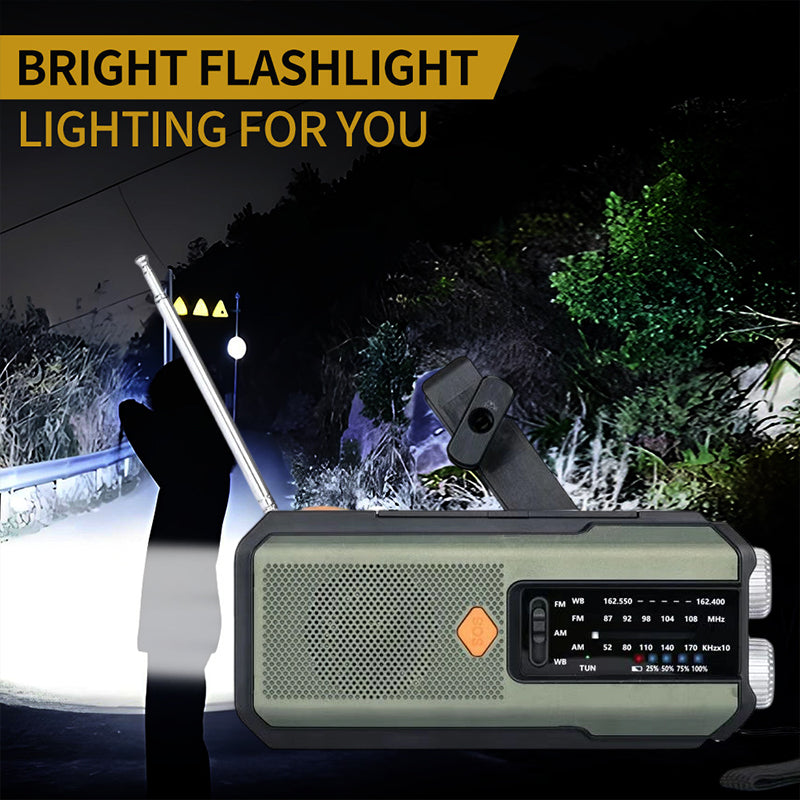 📻🔋 Outdoor-Multifunktionsradio mit Powerbank, Solar & Handkurbel 📡⚡ Notfallradio für Camping & Wanderungen – immer Strom, immer informiert, wetterfest & kompakt