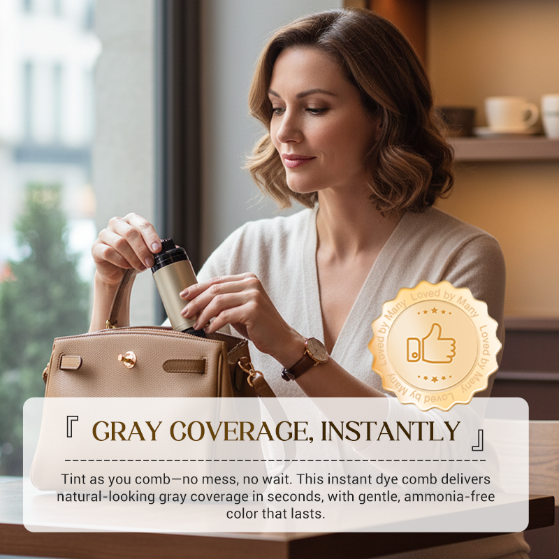 💇‍♀️ 50% RABATT! 🎉 Instant-Haarfärbekamm für Grau – Schnelle Abdeckung, Pflanzenbasierte Pflege & Leichte Anwendung ✨📦