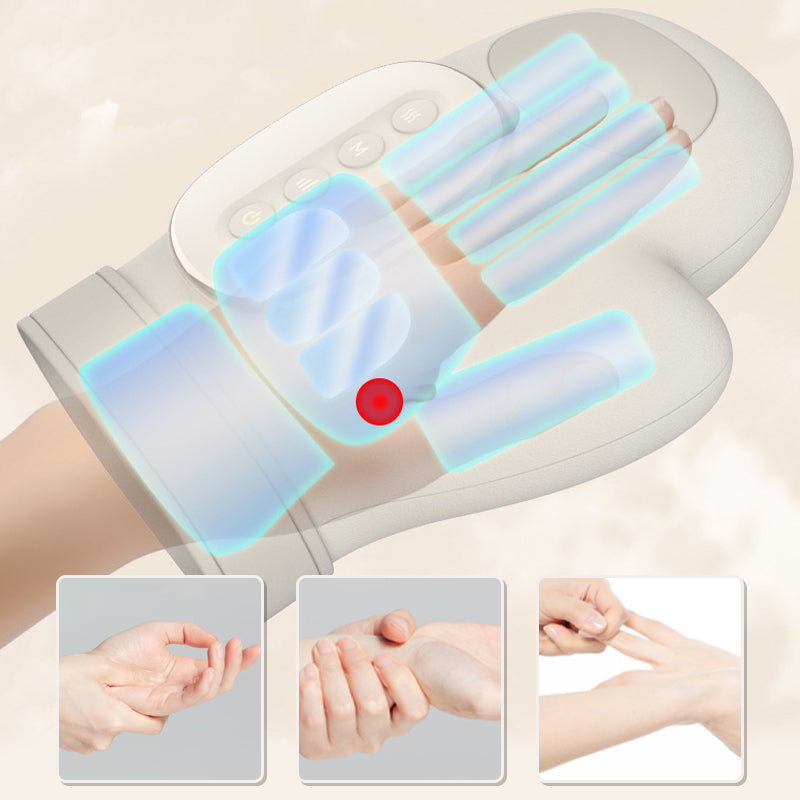 📢📢50 % RABATT!!⏰Tragbares Handmassagegerät mit Wärme und Kompression, kabellose 3 Modi zur Karpaltunnelentlastung