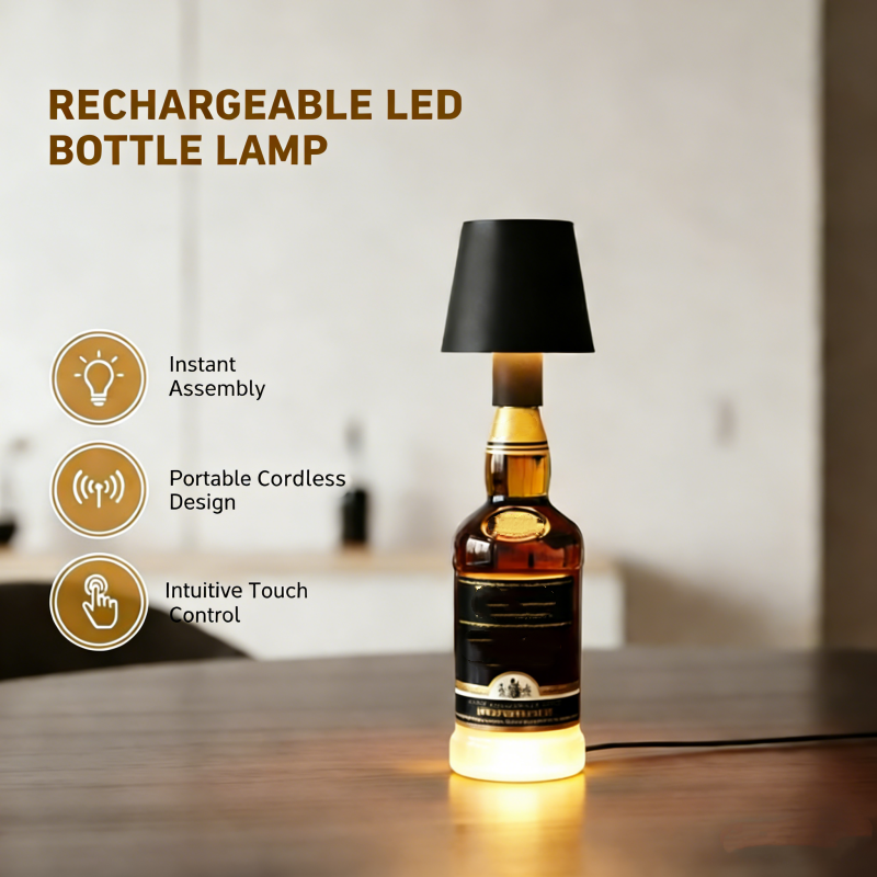 🎉✨ Upcycling-Flaschenlampe (Kabellos): Bewahre deine Lieblingsflasche & schone die Umwelt – von langweilig zu gemütlich!