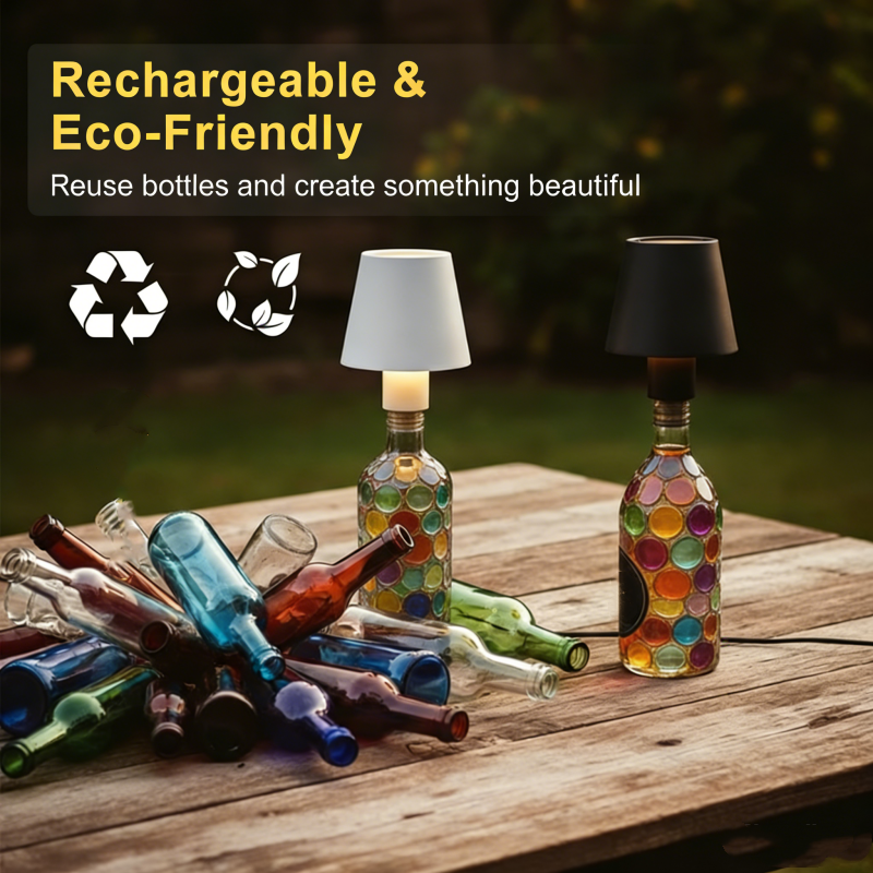 🎉✨ Upcycling-Flaschenlampe (Kabellos): Bewahre deine Lieblingsflasche & schone die Umwelt – von langweilig zu gemütlich!
