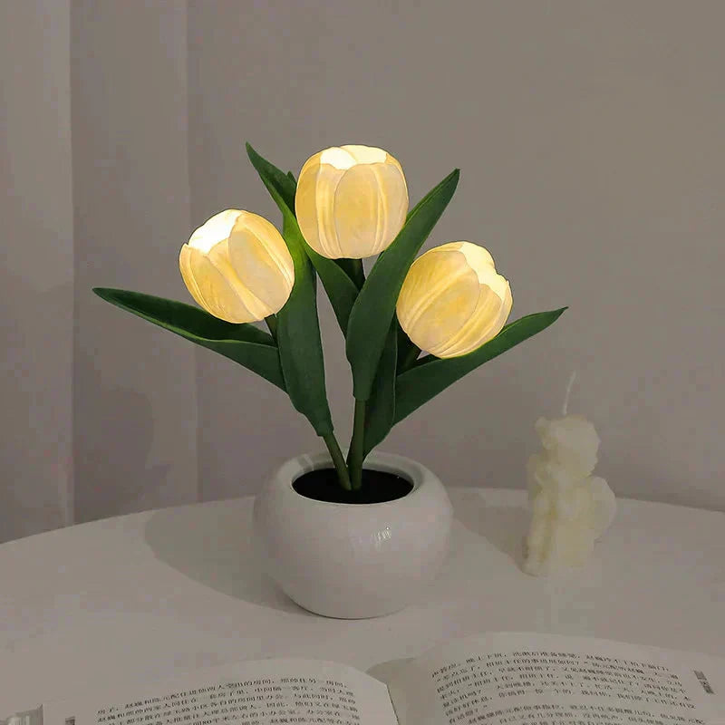 🌷LED-Tulpenlampe, simuliertes Tulpen-Nachtlicht mit Vase, Tischlampe, Dekoration, geeignet für Zuhause, Wohnzimmer, Tischdekoration✨
