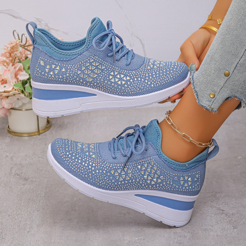 📢📢50% RABATT! ⏰ Atmungsaktive Sneaker aus Mesh mit Strassverzierung – Funkelndes Design, Leichte Belüftung & Rutschfeste Gummisohle ✨👟