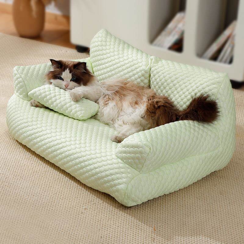 💥Heißer Verkauf 50 % Rabatt💡Kühlendes Haustierbett aus Eisseide, atmungsaktives, waschbares Hundesofa