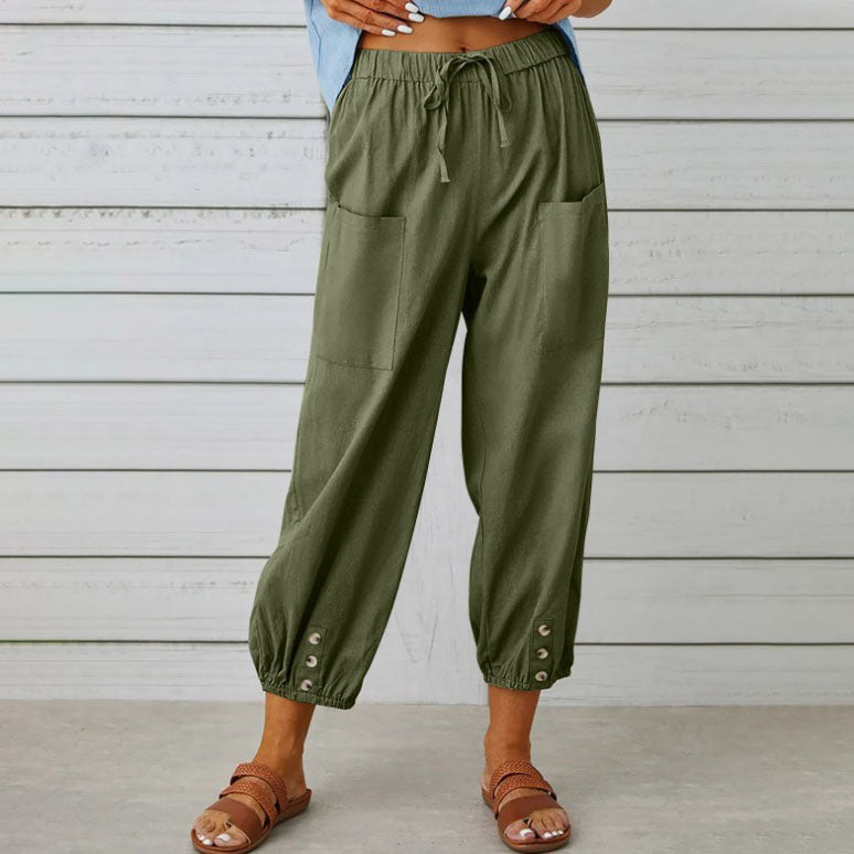 👖 50% RABATT! 💞 Weite Gerade Damenhose aus Baumwolle & Leinen – Atmungsaktiv, Schmeichelhafte Passform & Praktische Taschen ✨