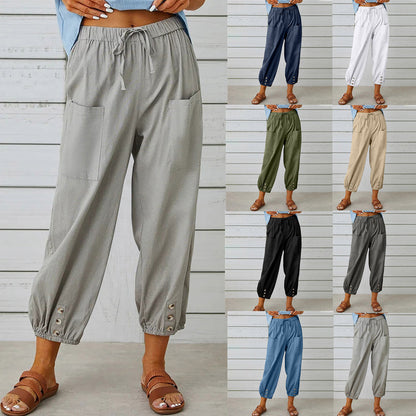 👖 50% RABATT! 💞 Weite Gerade Damenhose aus Baumwolle & Leinen – Atmungsaktiv, Schmeichelhafte Passform & Praktische Taschen ✨