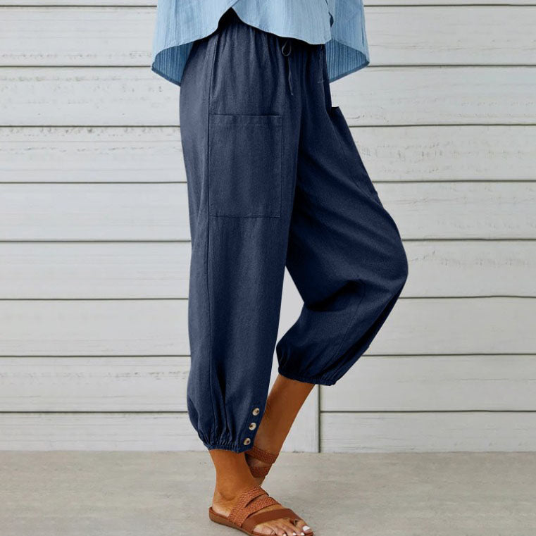 👖 50% RABATT! 💞 Weite Gerade Damenhose aus Baumwolle & Leinen – Atmungsaktiv, Schmeichelhafte Passform & Praktische Taschen ✨