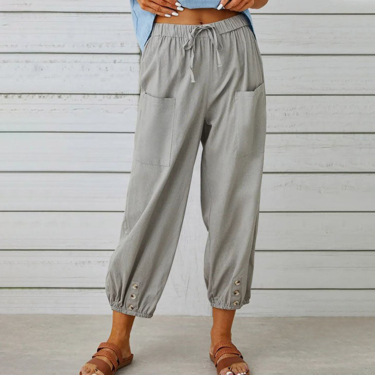 👖 50% RABATT! 💞 Weite Gerade Damenhose aus Baumwolle & Leinen – Atmungsaktiv, Schmeichelhafte Passform & Praktische Taschen ✨