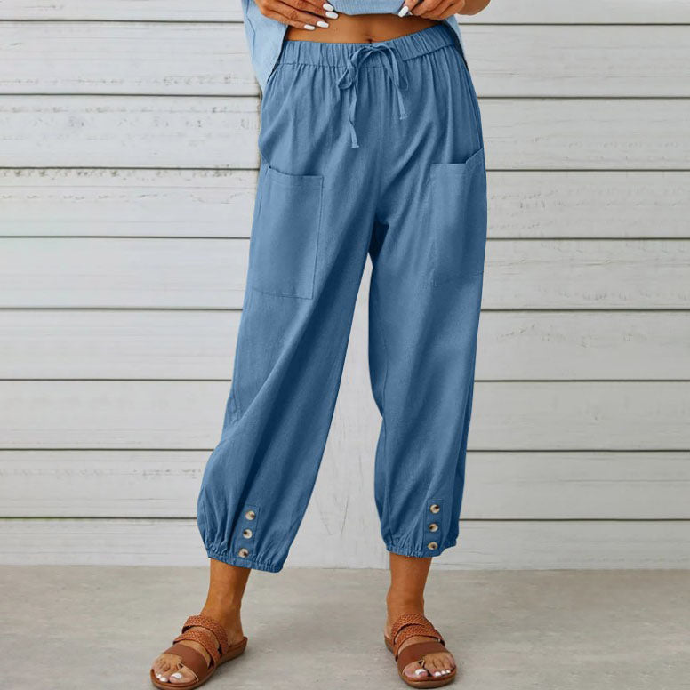 👖 50% RABATT! 💞 Weite Gerade Damenhose aus Baumwolle & Leinen – Atmungsaktiv, Schmeichelhafte Passform & Praktische Taschen ✨