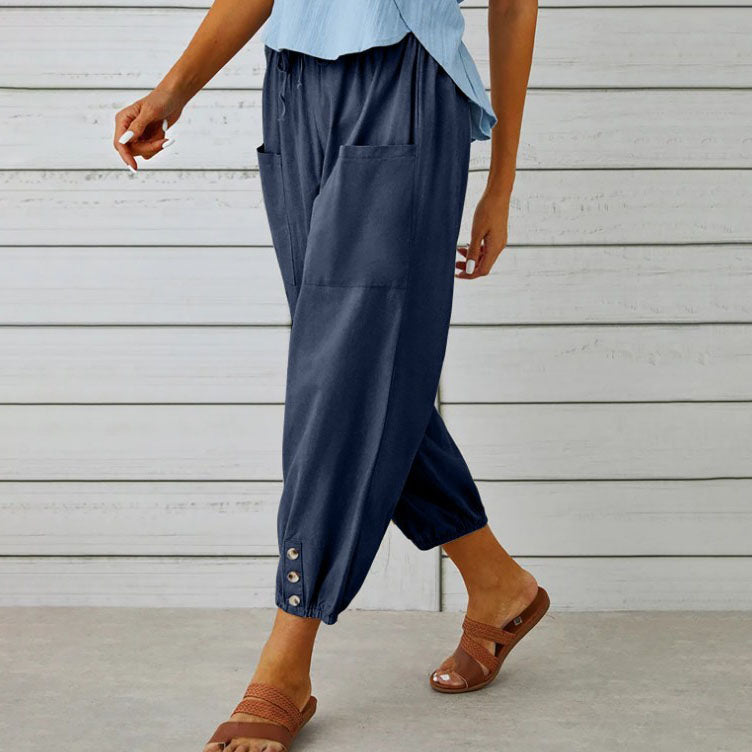 👖 50% RABATT! 💞 Weite Gerade Damenhose aus Baumwolle & Leinen – Atmungsaktiv, Schmeichelhafte Passform & Praktische Taschen ✨