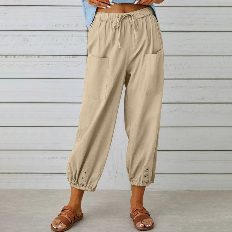 👖 50% RABATT! 💞 Weite Gerade Damenhose aus Baumwolle & Leinen – Atmungsaktiv, Schmeichelhafte Passform & Praktische Taschen ✨