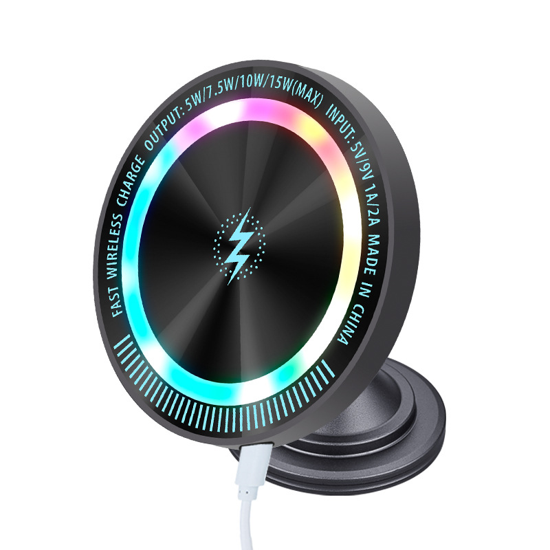🔥50 % RABATT 🔥Magnetische Autohalterung mit kabelloser Ladestation und RGB-Beleuchtung