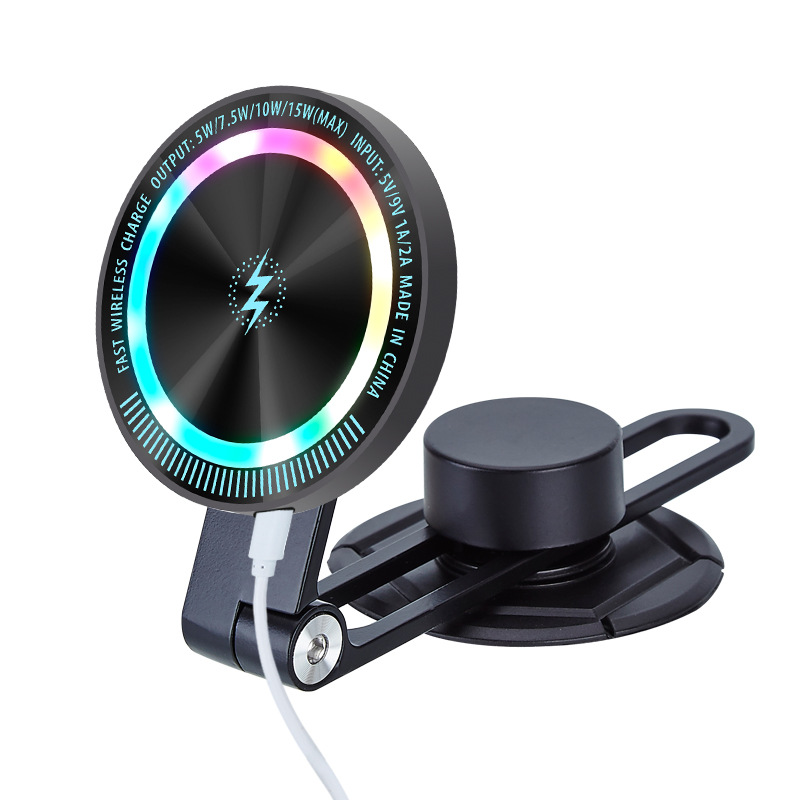 🔥50 % RABATT 🔥Magnetische Autohalterung mit kabelloser Ladestation und RGB-Beleuchtung
