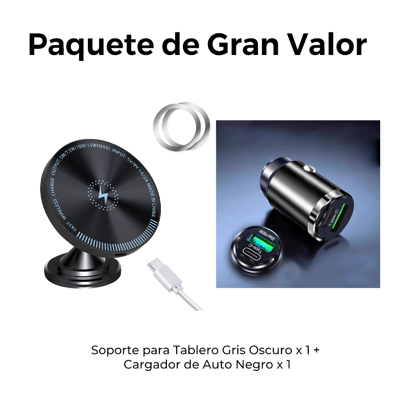 🔥50 % RABATT 🔥Magnetische Autohalterung mit kabelloser Ladestation und RGB-Beleuchtung