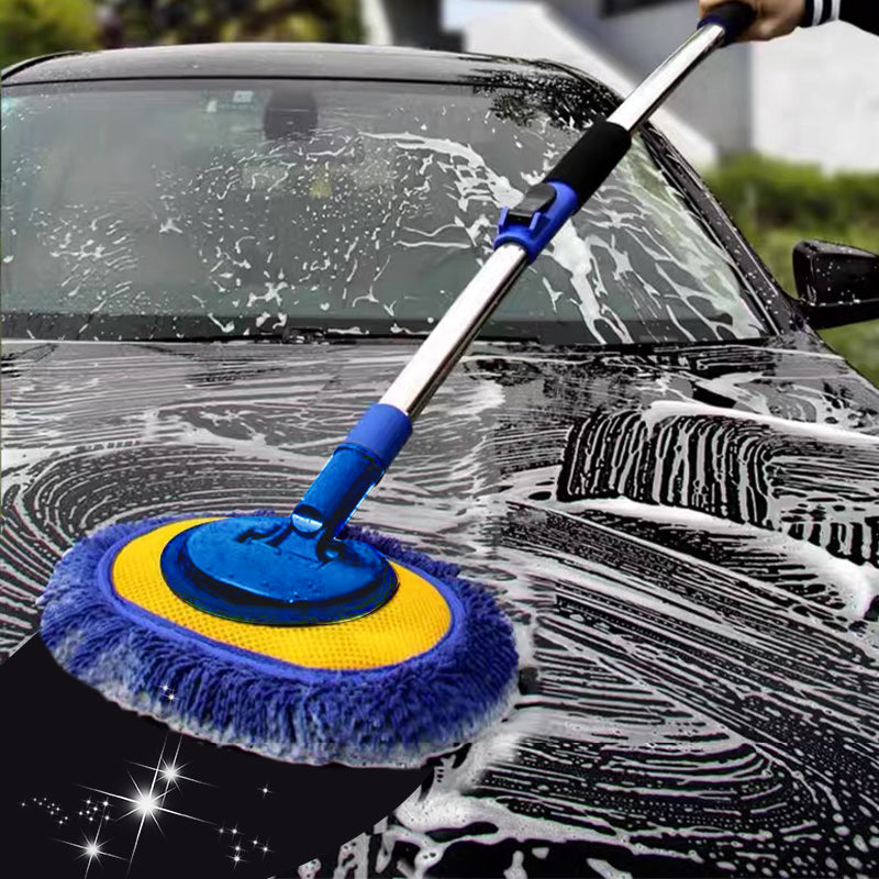 🧽✨ Autowaschmopp – teleskopierbarer Aluminiumgriff, weiche Mikrofaser, kratzfrei, längenverstellbar 🔧🚗 JETZT 50 % RABATT!