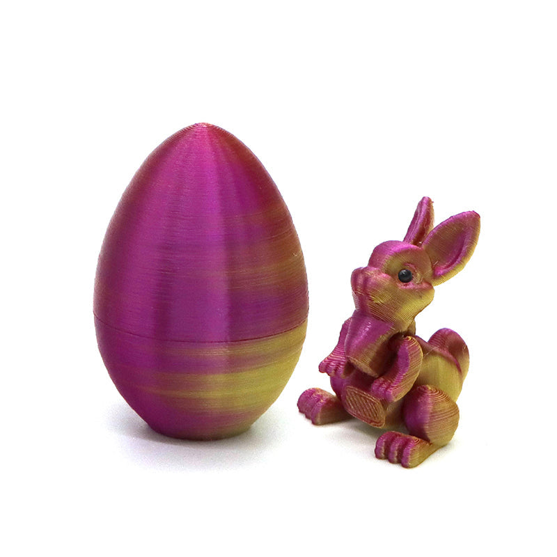 3D Printed Easter Surprise Egg with Articulated Bunny